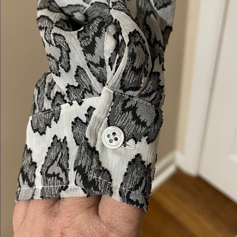 IRO Paris Black and White Patterned Blouse - Picture 6 of 8